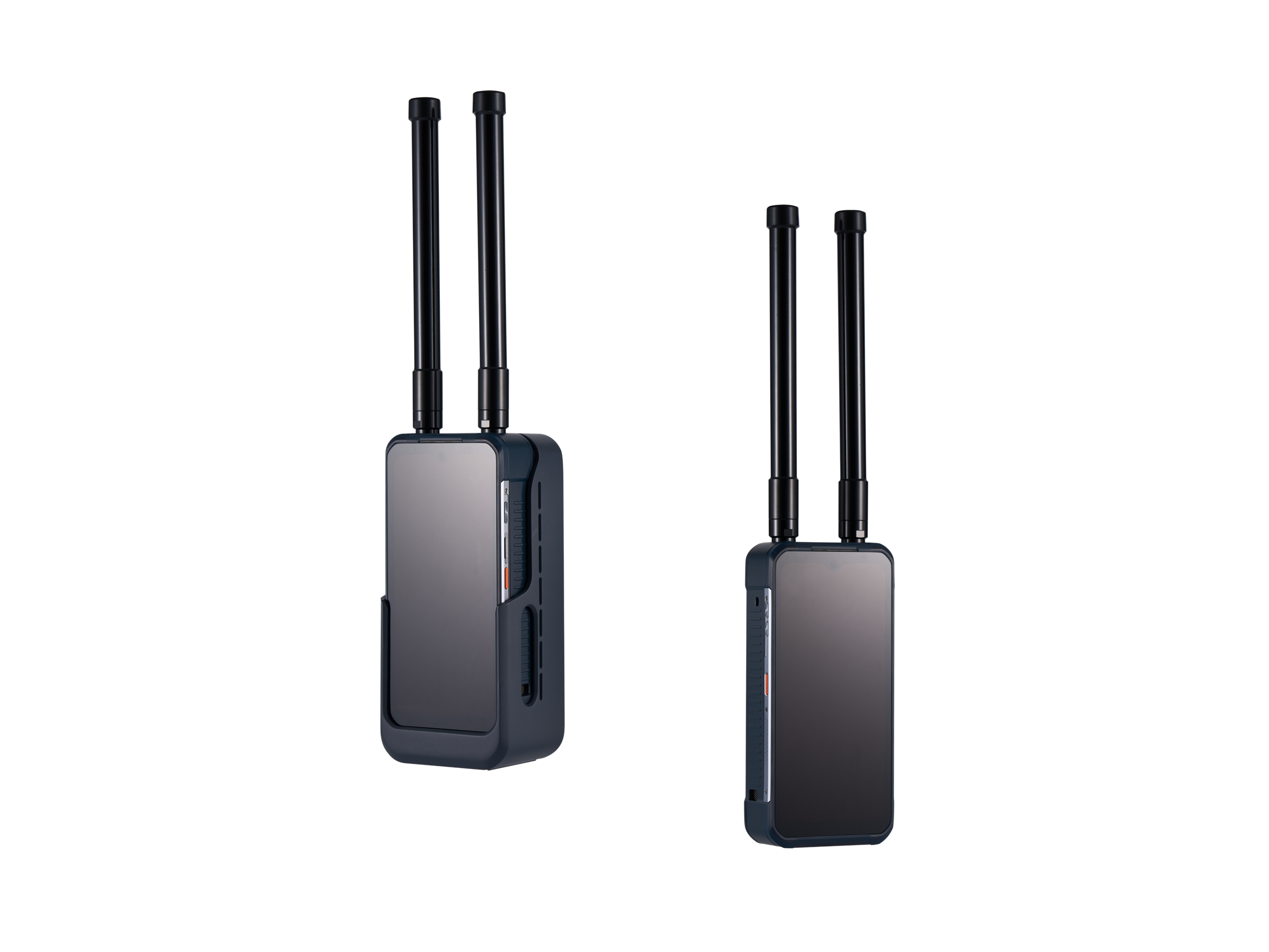 D200 Pro handheld RF detection system, front and side views